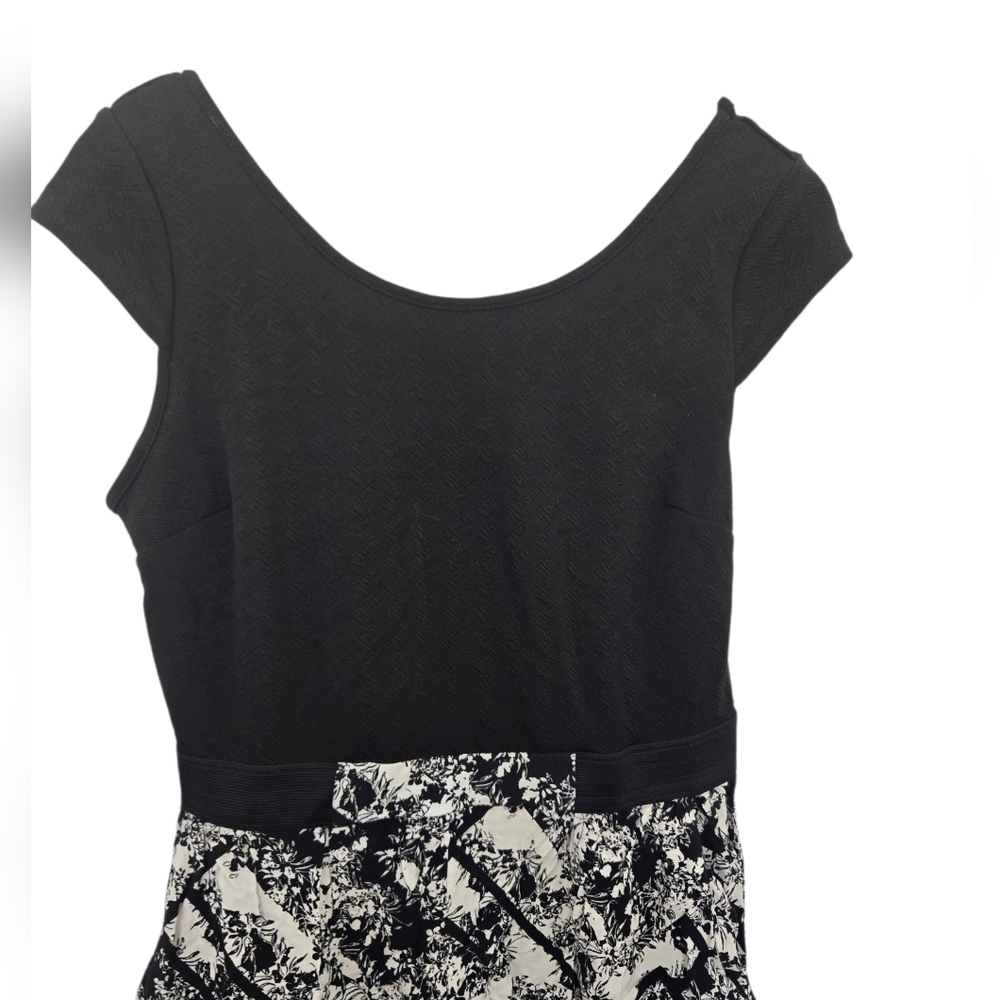 Xhilaration Black Top with White Patterned Pants Jumpsuit Size Large - Picture 3 of 6